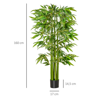 Artificial Bamboo large 160 cm Artificial Plant, Artificial Bamboo, Plastic Artificial Plants in Pot, Fake Plant like real for Living Room Bedroom Office Garden Modern Decoration Gift