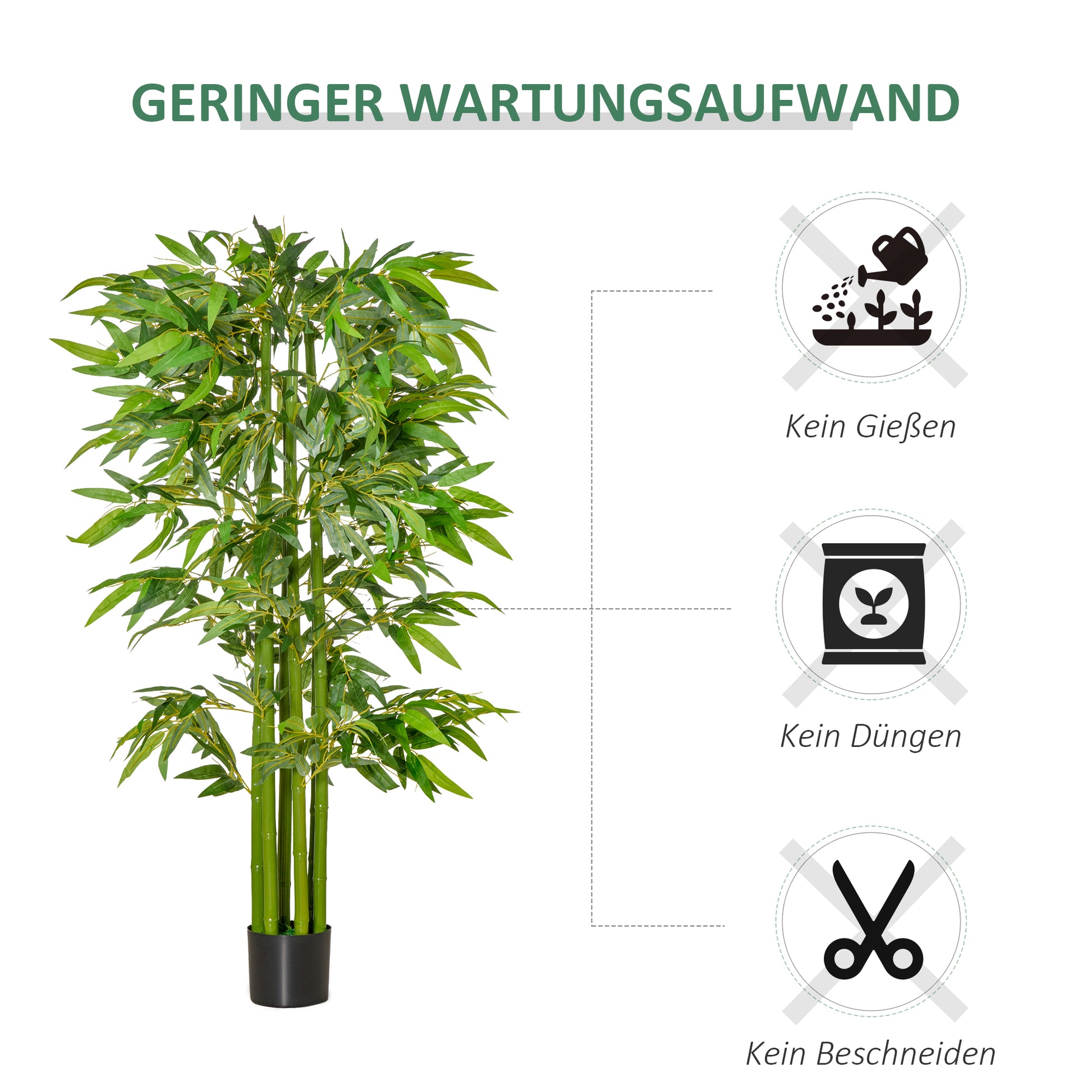 Artificial Bamboo large 160 cm Artificial Plant, Artificial Bamboo, Plastic Artificial Plants in Pot, Fake Plant like real for Living Room Bedroom Office Garden Modern Decoration Gift