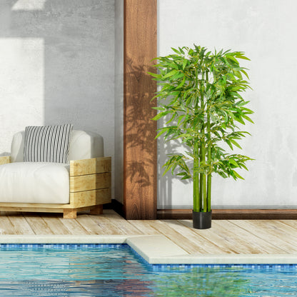 Artificial Bamboo large 160 cm Artificial Plant, Artificial Bamboo, Plastic Artificial Plants in Pot, Fake Plant like real for Living Room Bedroom Office Garden Modern Decoration Gift