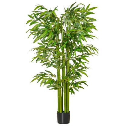 Artificial Bamboo large 160 cm Artificial Plant, Artificial Bamboo, Plastic Artificial Plants in Pot, Fake Plant like real for Living Room Bedroom Office Garden Modern Decoration Gift