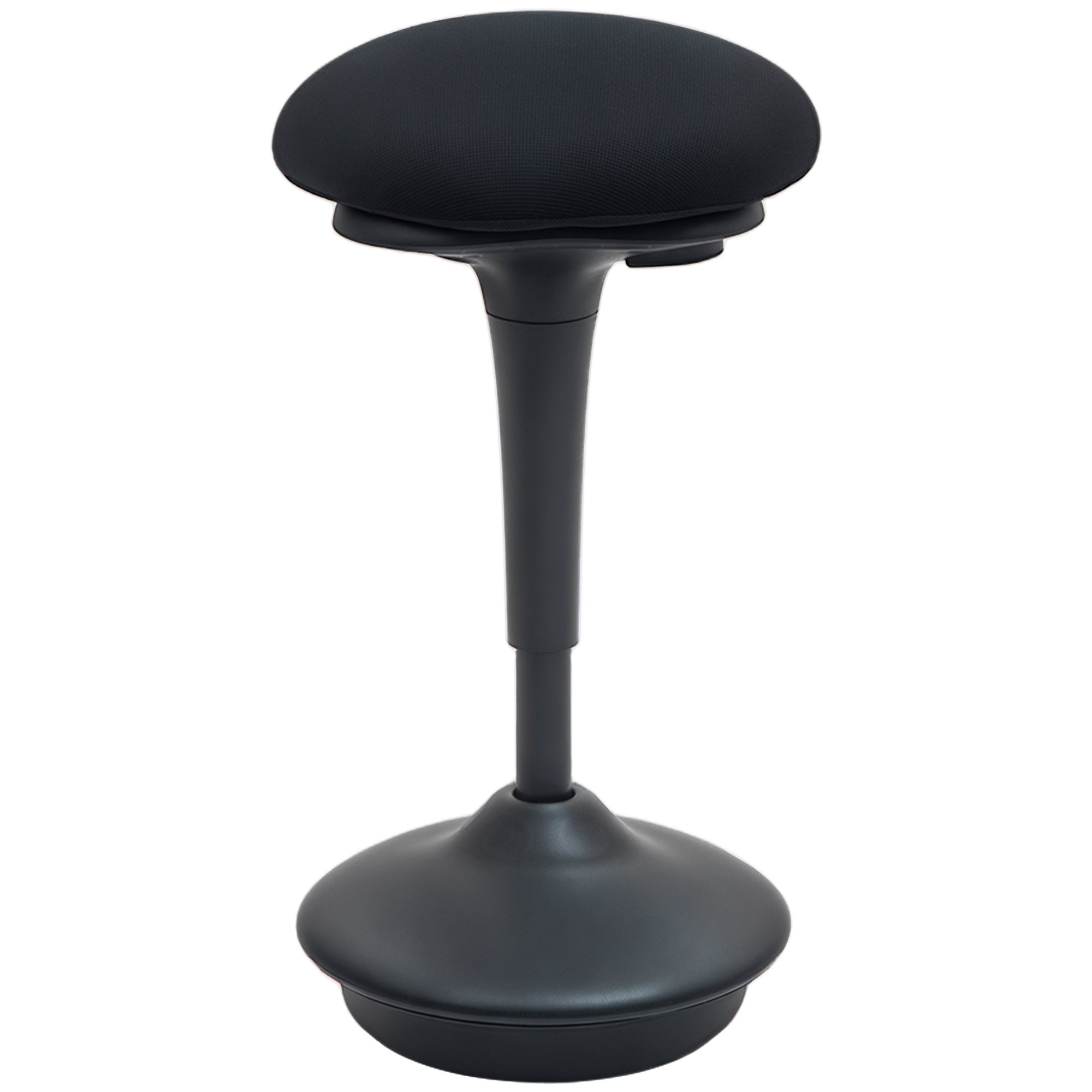 Standing Desk Stool, Ergonomic Stool, Height Adjustable 70-90 cm, 360° Swivel Seat, Wide Base, with Non-Slip Pads, Padded Cushion, Black
