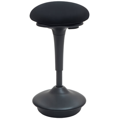 Standing Desk Stool, Ergonomic Stool, Height Adjustable 70-90 cm, 360° Swivel Seat, Wide Base, with Non-Slip Pads, Padded Cushion, Black
