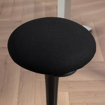 Standing Desk Stool, Ergonomic Stool, Height Adjustable 70-90 cm, 360° Swivel Seat, Wide Base, with Non-Slip Pads, Padded Cushion, Black
