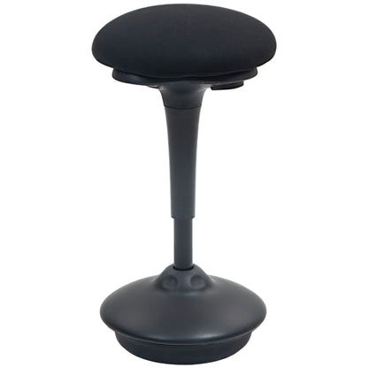 Standing Desk Stool, Ergonomic Stool, Height Adjustable 70-90 cm, 360° Swivel Seat, Wide Base, with Non-Slip Pads, Padded Cushion, Black