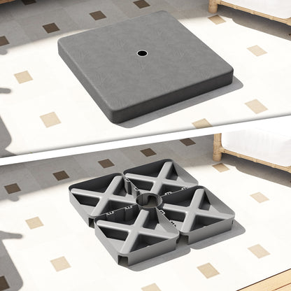 Umbrella Stand 4-piece Waterproof Umbrella Weight, Umbrella Stand for Cantilever Umbrella, Ground Cross Fillable with Sand 80 kg, Cantilever Umbrella Stand Weights Umbrella Base Plastic Black