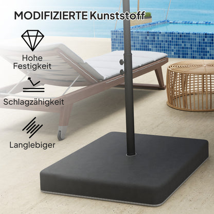 Umbrella Stand 4-piece Waterproof Umbrella Weight, Umbrella Stand for Cantilever Umbrella, Ground Cross Fillable with Sand 80 kg, Cantilever Umbrella Stand Weights Umbrella Base Plastic Black