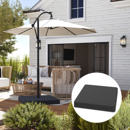 Umbrella Stand 4-piece Waterproof Umbrella Weight, Umbrella Stand for Cantilever Umbrella, Ground Cross Fillable with Sand 80 kg, Cantilever Umbrella Stand Weights Umbrella Base Plastic Black