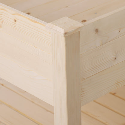 Raised Garden Bed, Hanging Urban Garden Table Plant Holder with Fabric Liner for Garden, 91x91x81cm, Wood