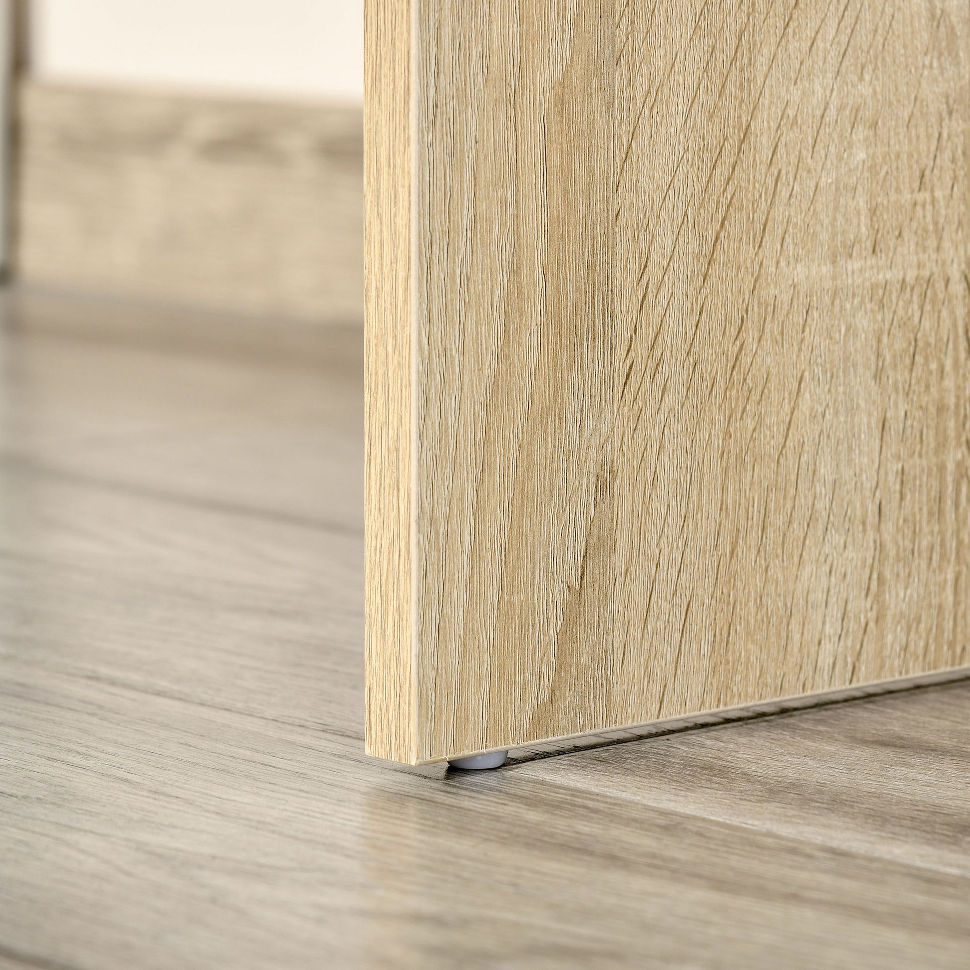 Corner Desk, L-Shaped Computer Desk for Bedroom or Office, Space-Saving Wooden Desk, Oak and White