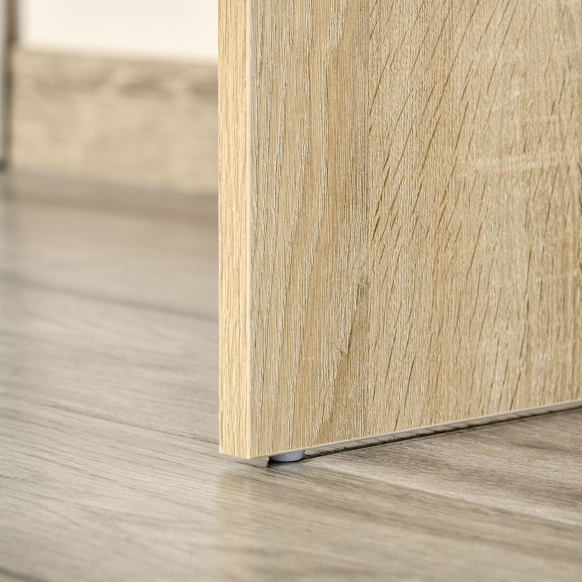 Corner Desk, L-Shaped Computer Desk for Bedroom or Office, Space-Saving Wooden Desk, Oak and White
