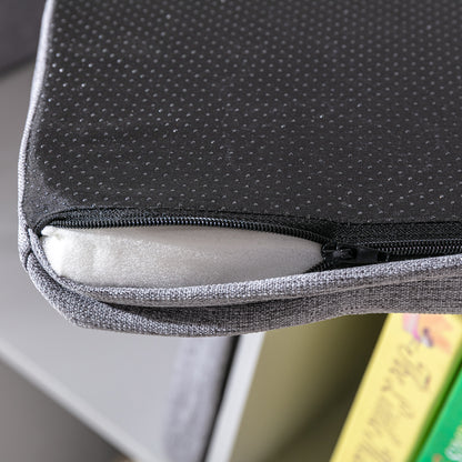 Children's Shelf Bookshelf with Ottoman Kids Bench with 6 Compartments Seat Chest with 3 Cushions Toy Box from 3 Years Gray 103 x 30 x 62 cm