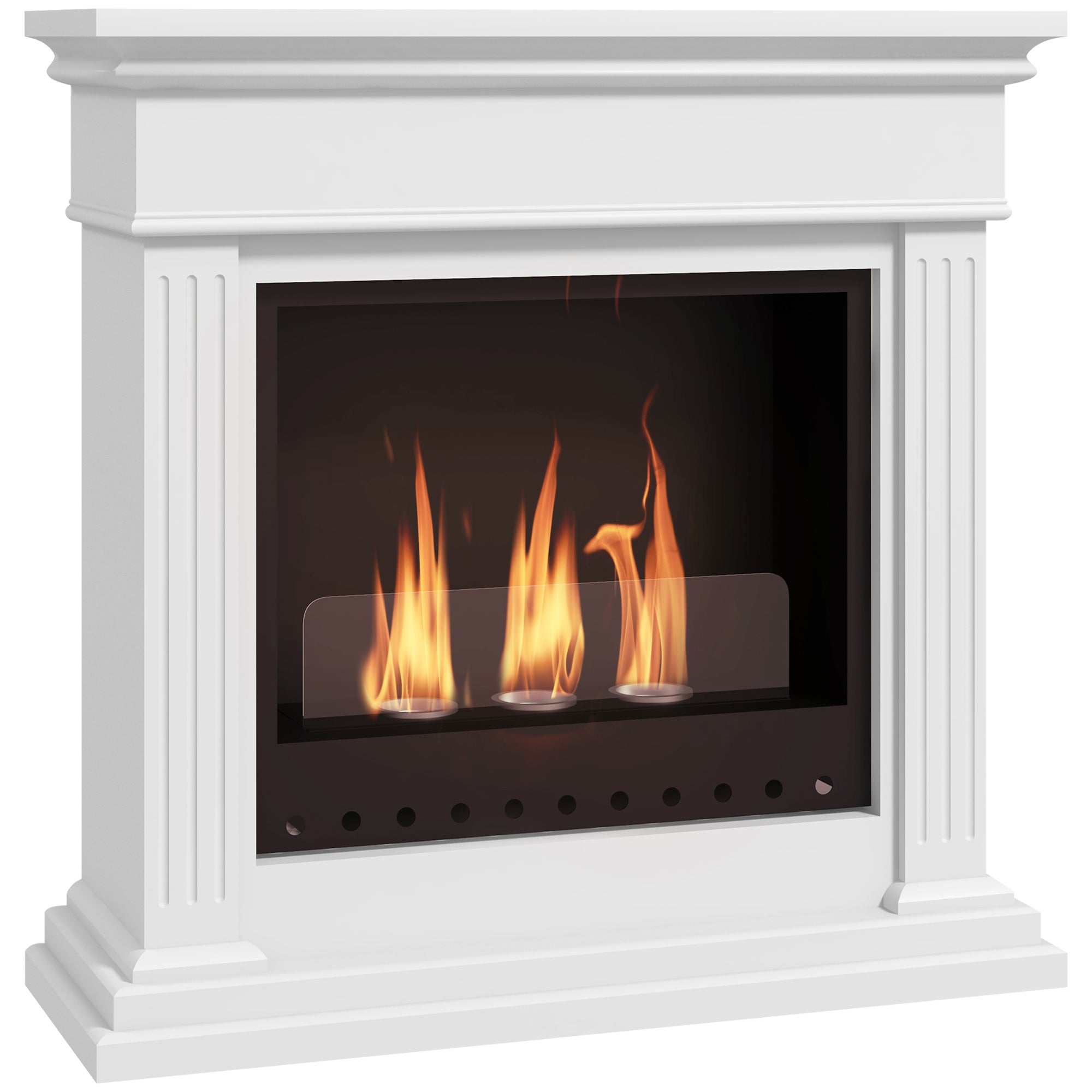 Bioethanol Ethanol Fireplace 3 Burners 0.4L - coverage 16-18 sqm - autonomy approximately 2h - white