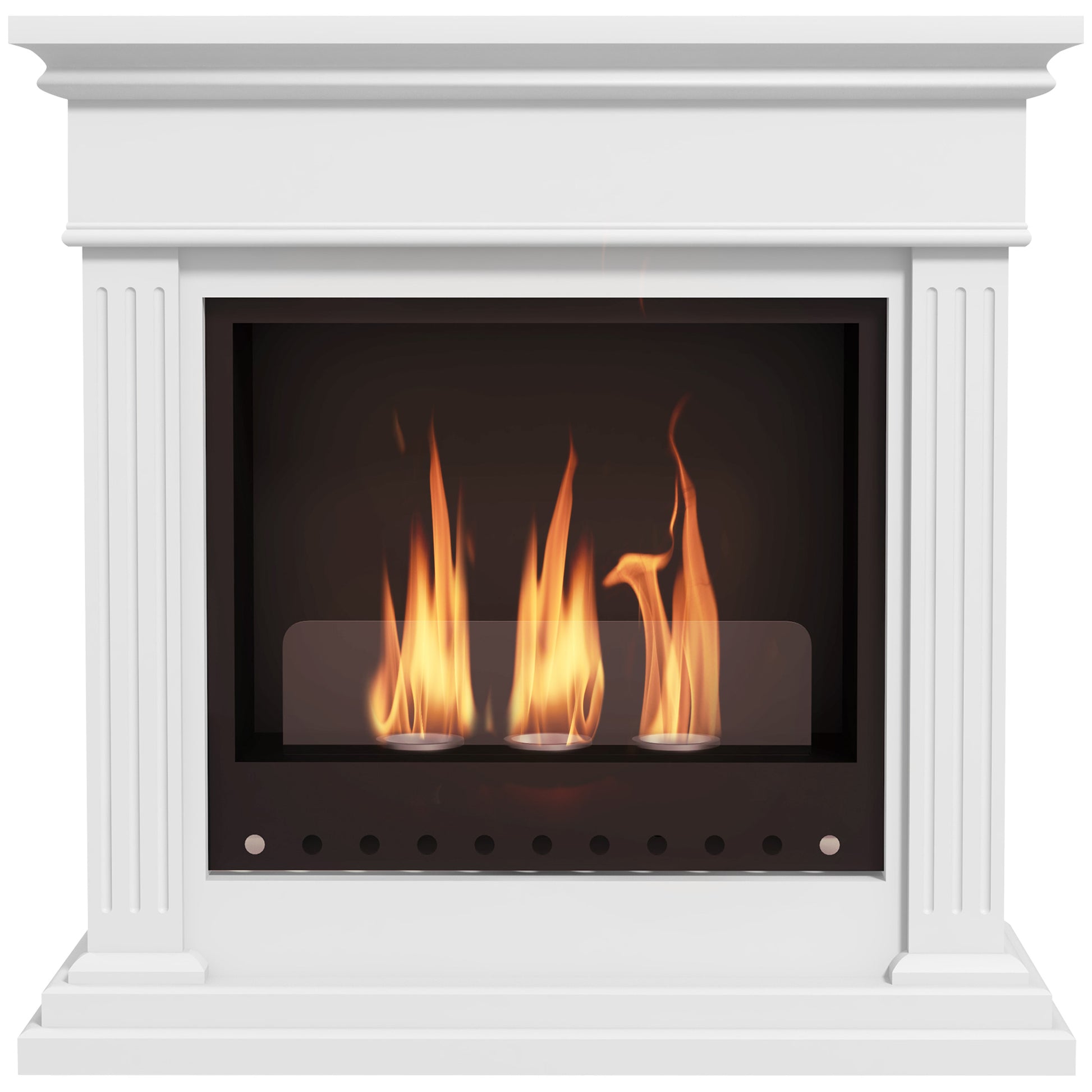Bioethanol Ethanol Fireplace 3 Burners 0.4L - coverage 16-18 sqm - autonomy approximately 2h - white