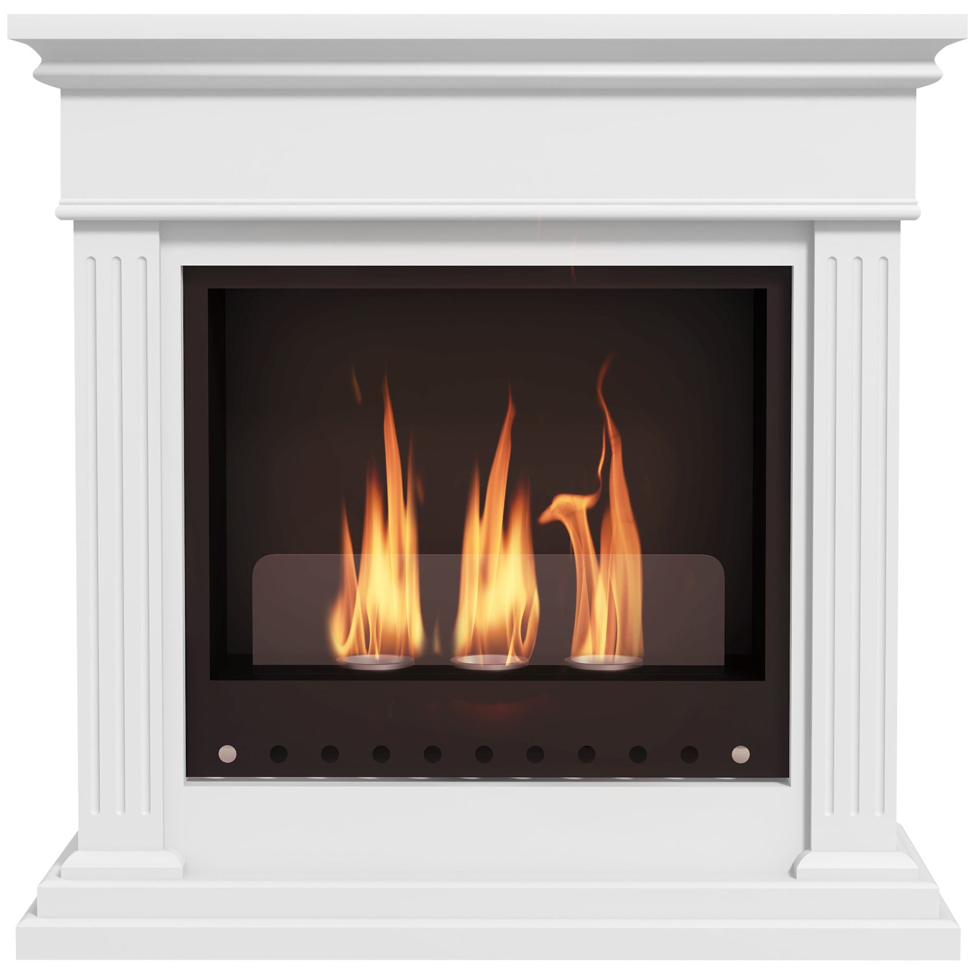Bioethanol Ethanol Fireplace 3 Burners 0.4L - coverage 16-18 sqm - autonomy approximately 2h - white
