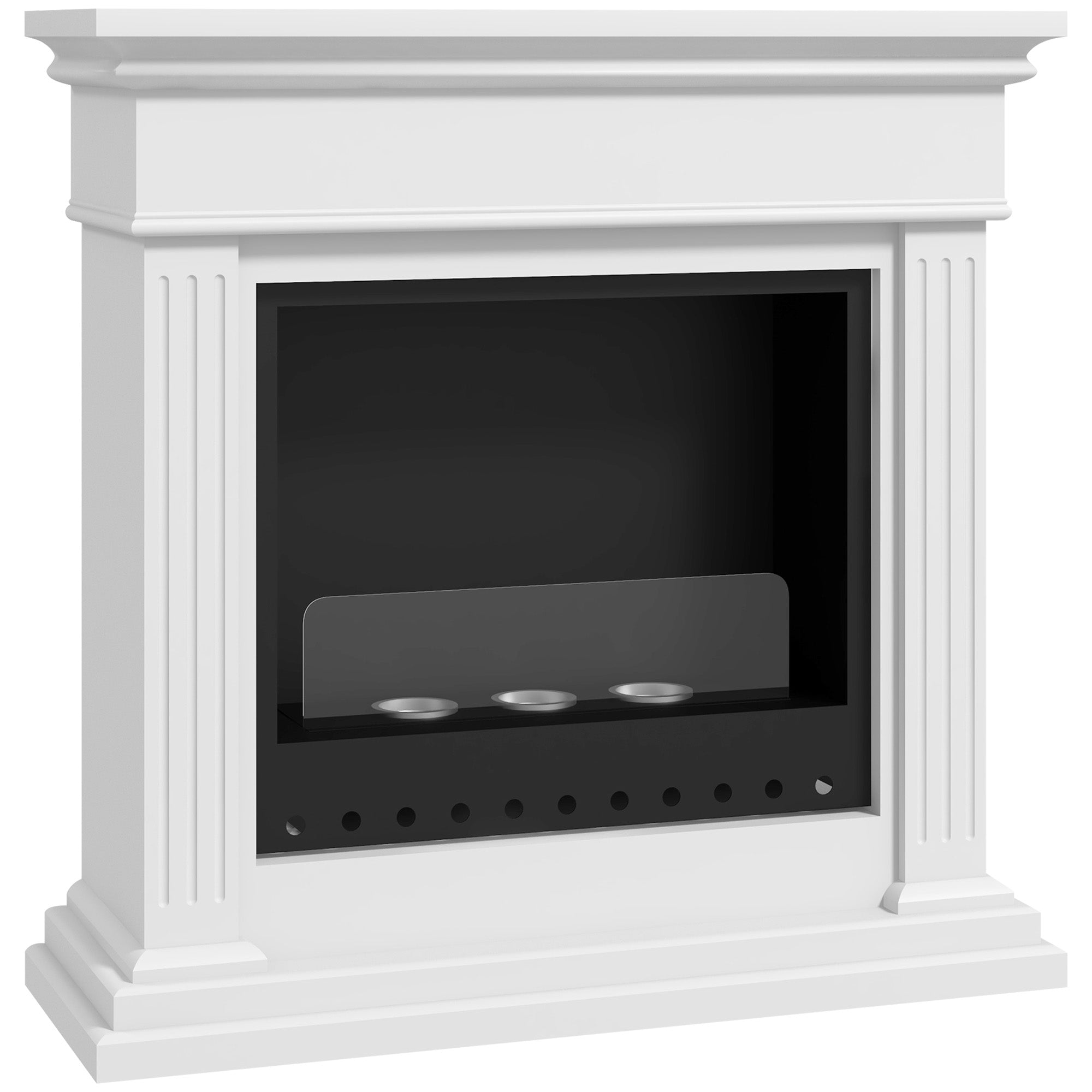 Bioethanol Ethanol Fireplace 3 Burners 0.4L - coverage 16-18 sqm - autonomy approximately 2h - white