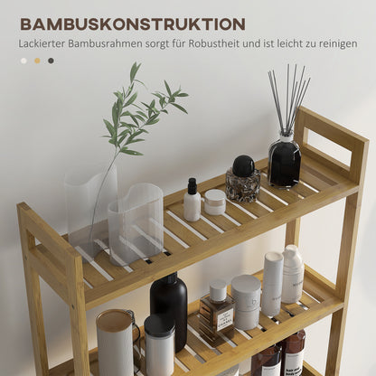 Toilet Rack 3-Tier Bamboo Bathroom Shelf Multifunctional WC Rack Laundry Room Shelf, for Bathroom, Toilet, Laundry Room, Natural