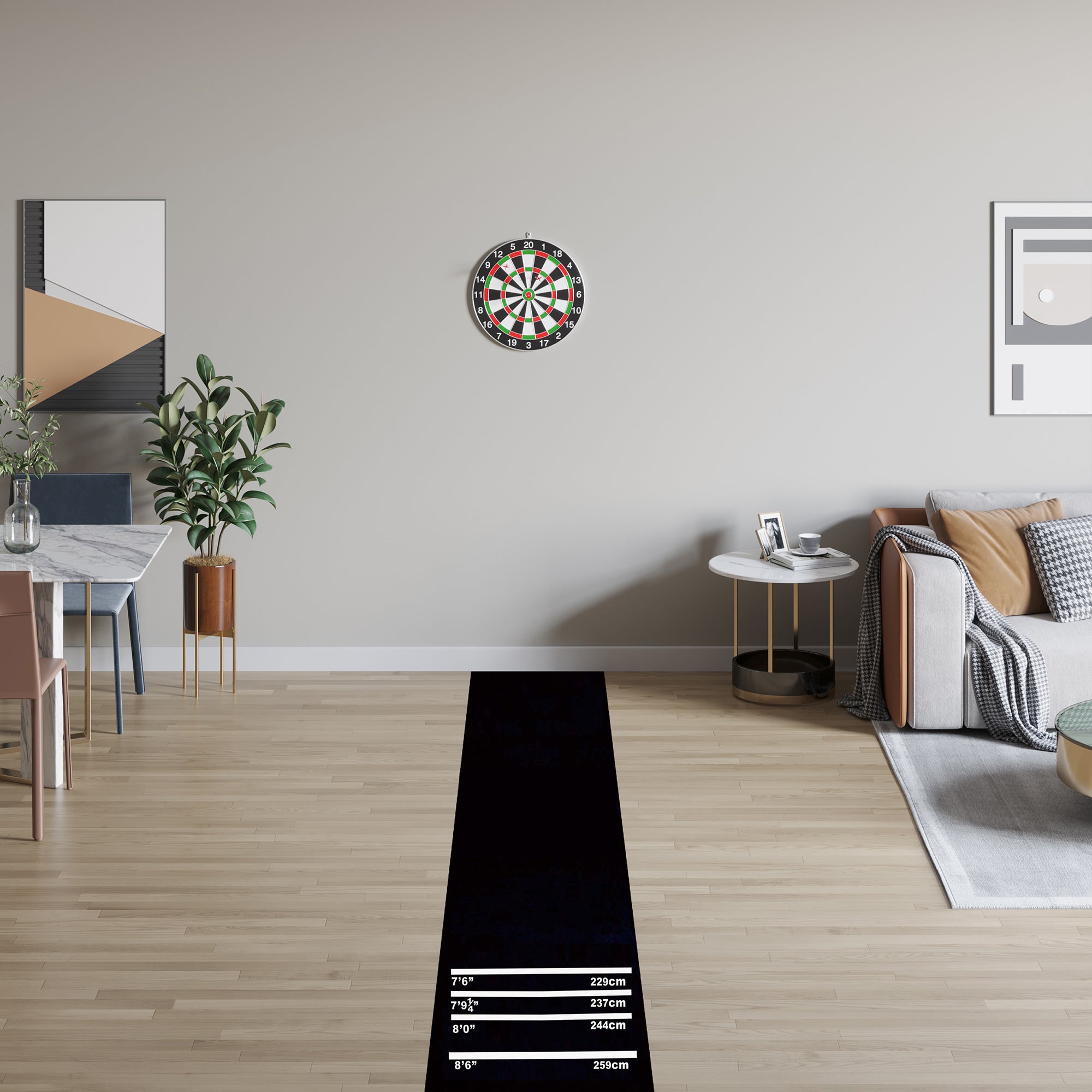 Dart Mat 300 x 61 cm Oche Carpet Mat with Softdart Steel Dart Non-Slip Dart Carpet Mat Carpet Dart Mat Dart Accessory for Floor Protection