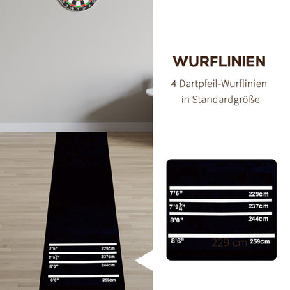 Dart Mat 300 x 61 cm Oche Carpet Mat with Softdart Steel Dart Non-Slip Dart Carpet Mat Carpet Dart Mat Dart Accessory for Floor Protection