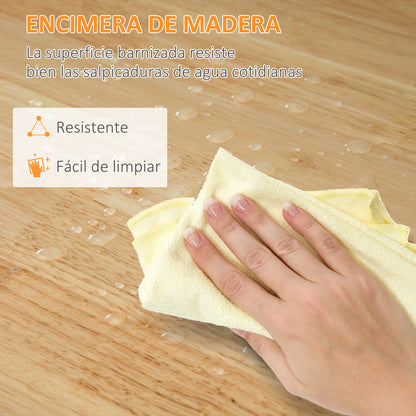 Kitchen Cart Utility Cart with Wheels Wood Top 3 Drawers 2 Open Shelves and Removable Tray for Dining Room Living Room 67x37x85.5 cm Gray