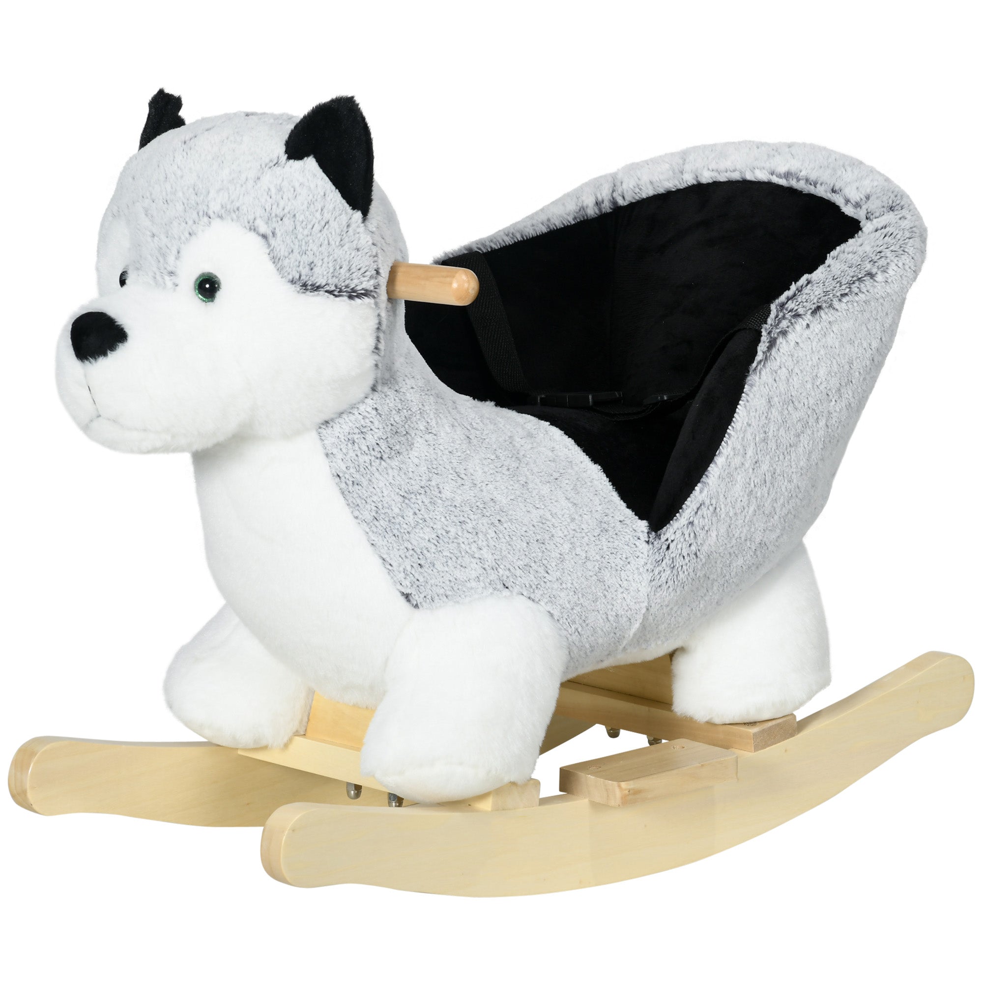 Rocking Horse for Kids 18-36 Months, Rocking Horse for Kids Ride-On with Realistic Sounds, 60x33x50 cm, Gray