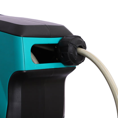 Wall Hose Box Hose Reel 180° Swivel with Multi-Spray Gun Frost Protection -5–45 °C Plastic Green + Black 15 m