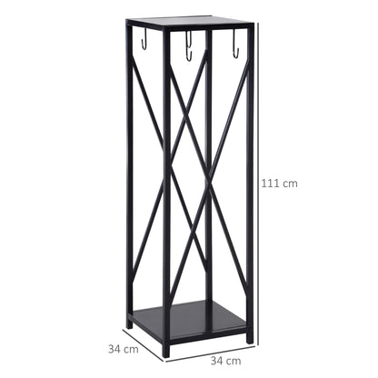 Firewood Holder - Column Firewood Rack - Multi Accessories dim. 34L x 34W x 111H cm Metal Black