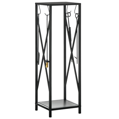 Firewood Holder - Column Firewood Rack - Multi Accessories dim. 34L x 34W x 111H cm Metal Black