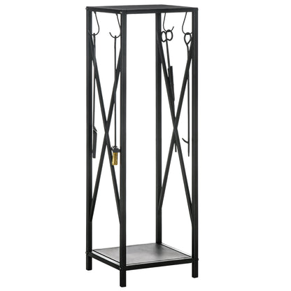 Firewood Holder - Column Firewood Rack - Multi Accessories dim. 34L x 34W x 111H cm Metal Black