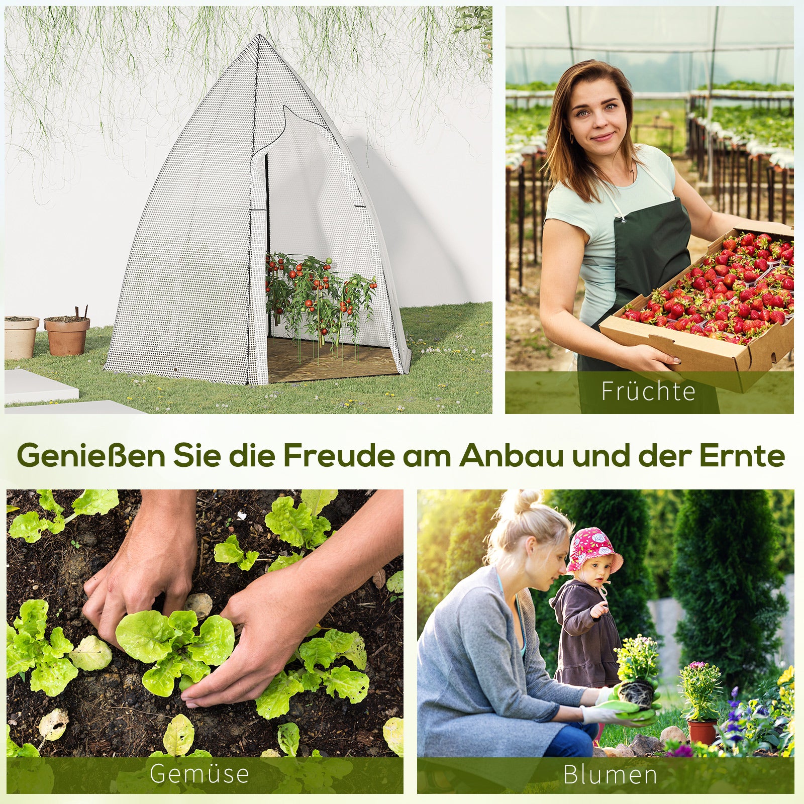 Mini Greenhouse Wintering Tent for Plants with Roll-up Door Garden Balcony Winter Protection White 160 x 140 x 180 cm