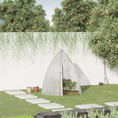 Mini Greenhouse Wintering Tent for Plants with Roll-up Door Garden Balcony Winter Protection White 160 x 140 x 180 cm