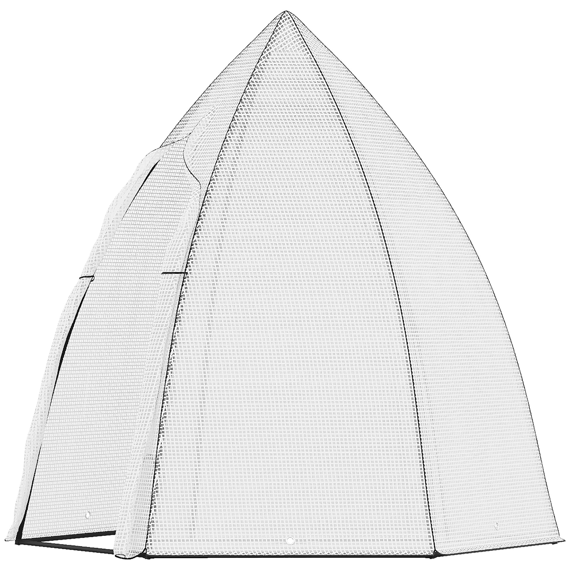 Mini Greenhouse Wintering Tent for Plants with Roll-up Door Garden Balcony Winter Protection White 160 x 140 x 180 cm