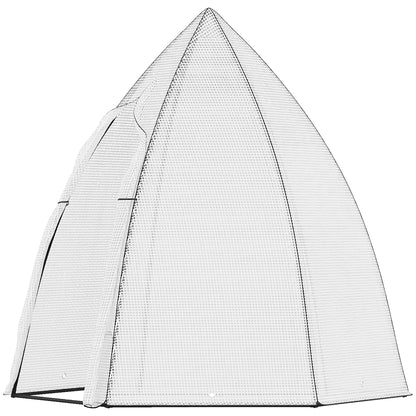 Mini Greenhouse Wintering Tent for Plants with Roll-up Door Garden Balcony Winter Protection White 160 x 140 x 180 cm
