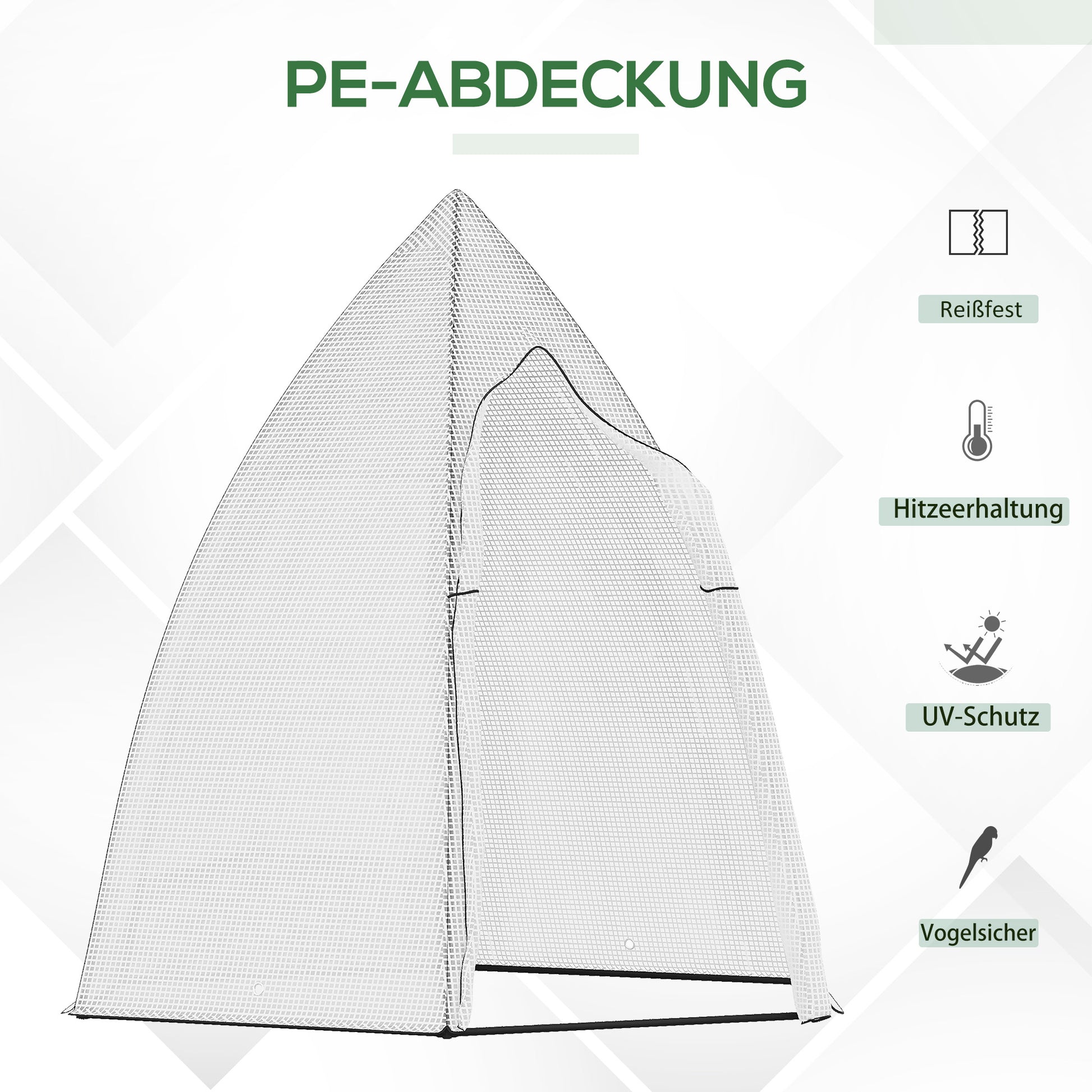Mini Greenhouse Wintering Tent for Plants with Roll-up Door Garden Balcony Winter Protection White 160 x 140 x 180 cm