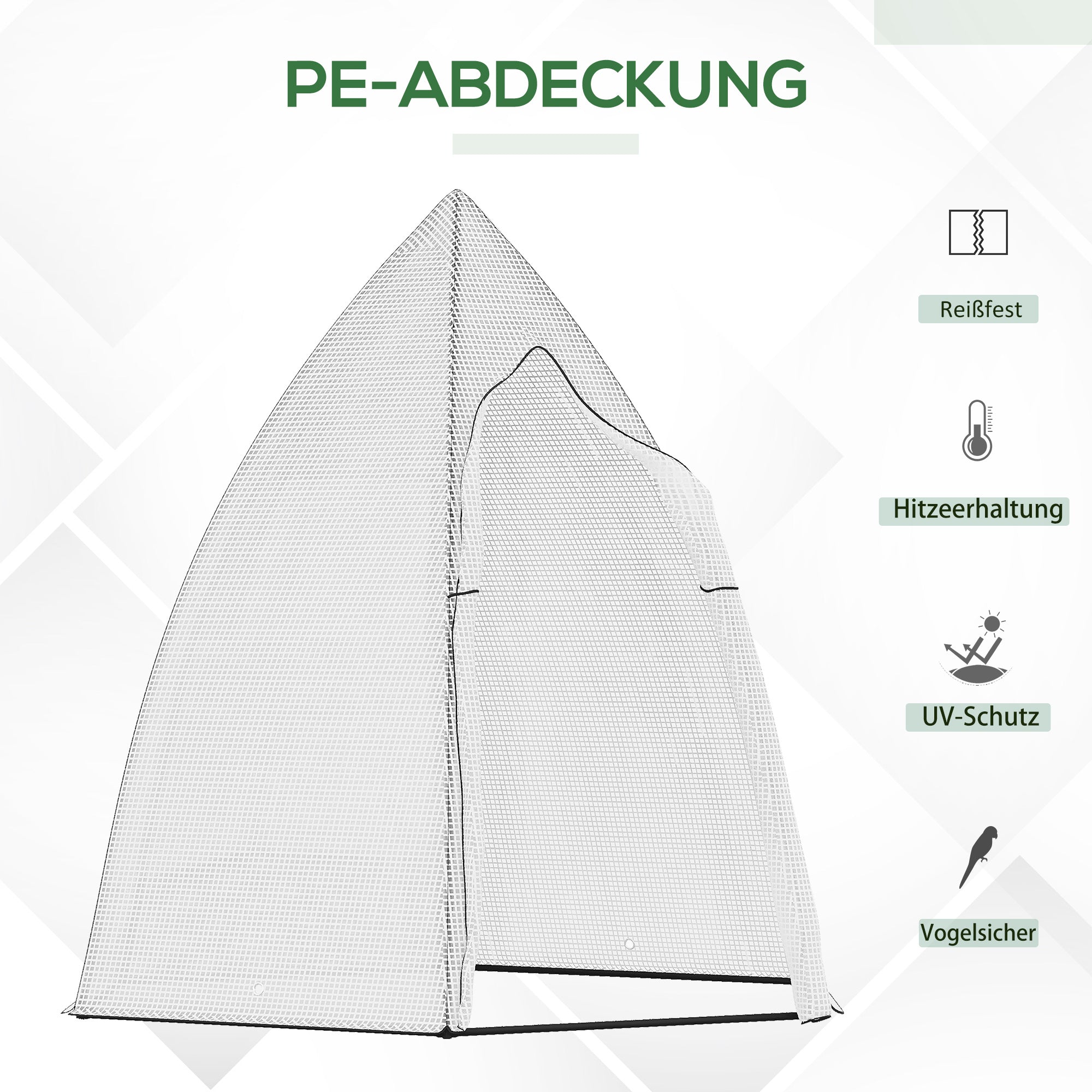 Mini Greenhouse Wintering Tent for Plants with Roll-up Door Garden Balcony Winter Protection White 160 x 140 x 180 cm