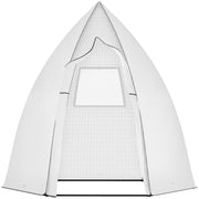 Mini Greenhouse Wintering Tent for Plants with Roll-up Door Garden Balcony Winter Protection White 160 x 140 x 180 cm