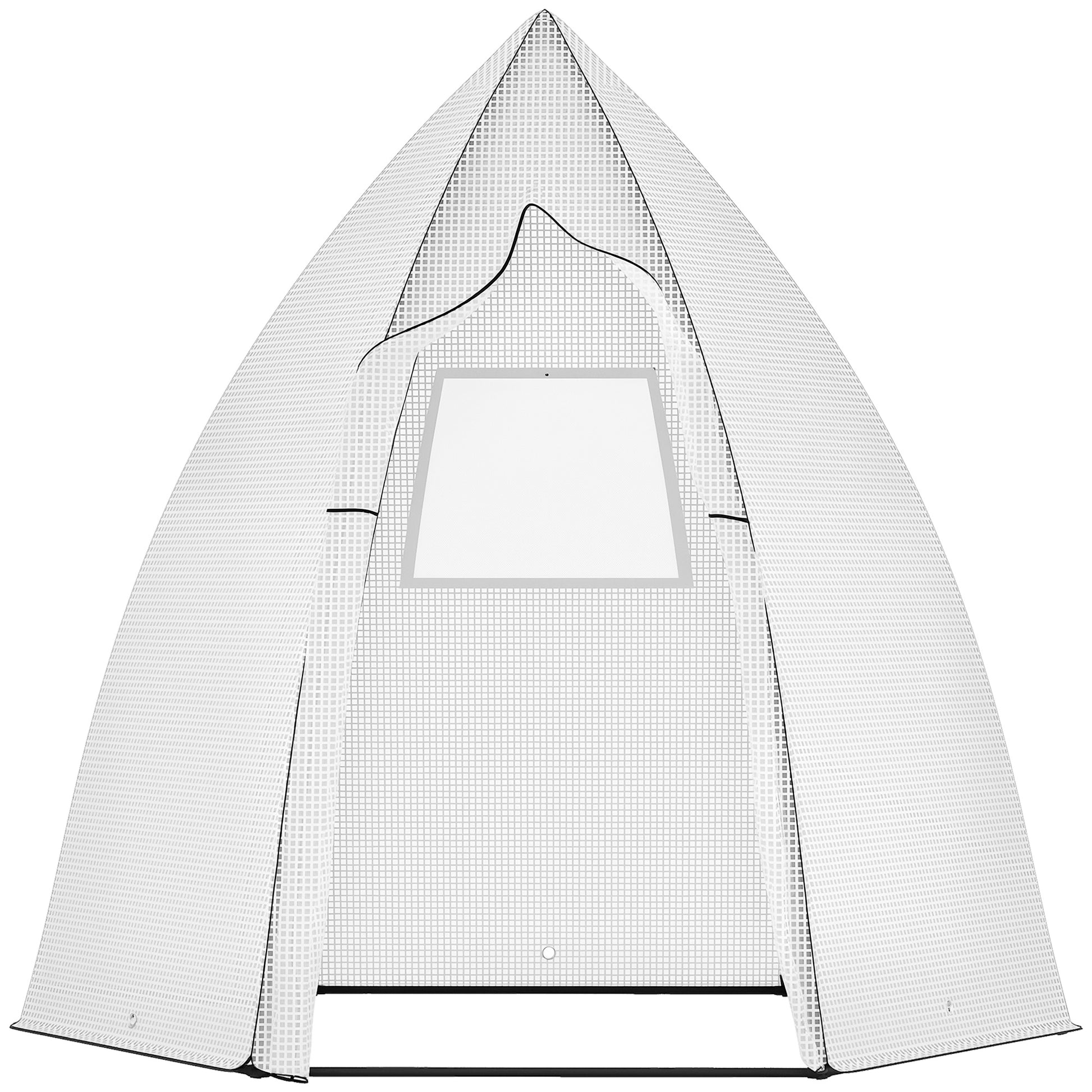 Mini Greenhouse Wintering Tent for Plants with Roll-up Door Garden Balcony Winter Protection White 160 x 140 x 180 cm