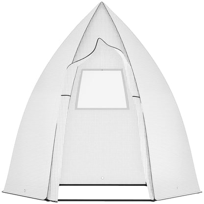 Mini Greenhouse Wintering Tent for Plants with Roll-up Door Garden Balcony Winter Protection White 160 x 140 x 180 cm