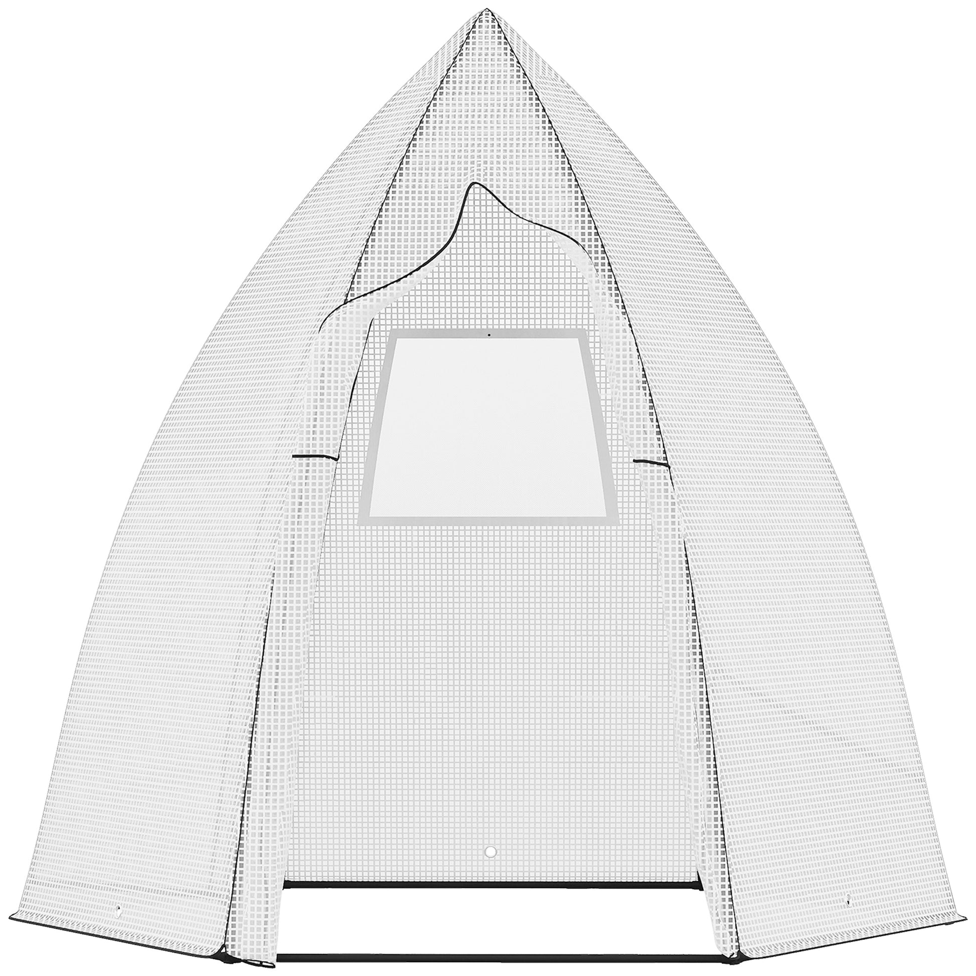 Mini Greenhouse Wintering Tent for Plants with Roll-up Door Garden Balcony Winter Protection White 160 x 140 x 180 cm