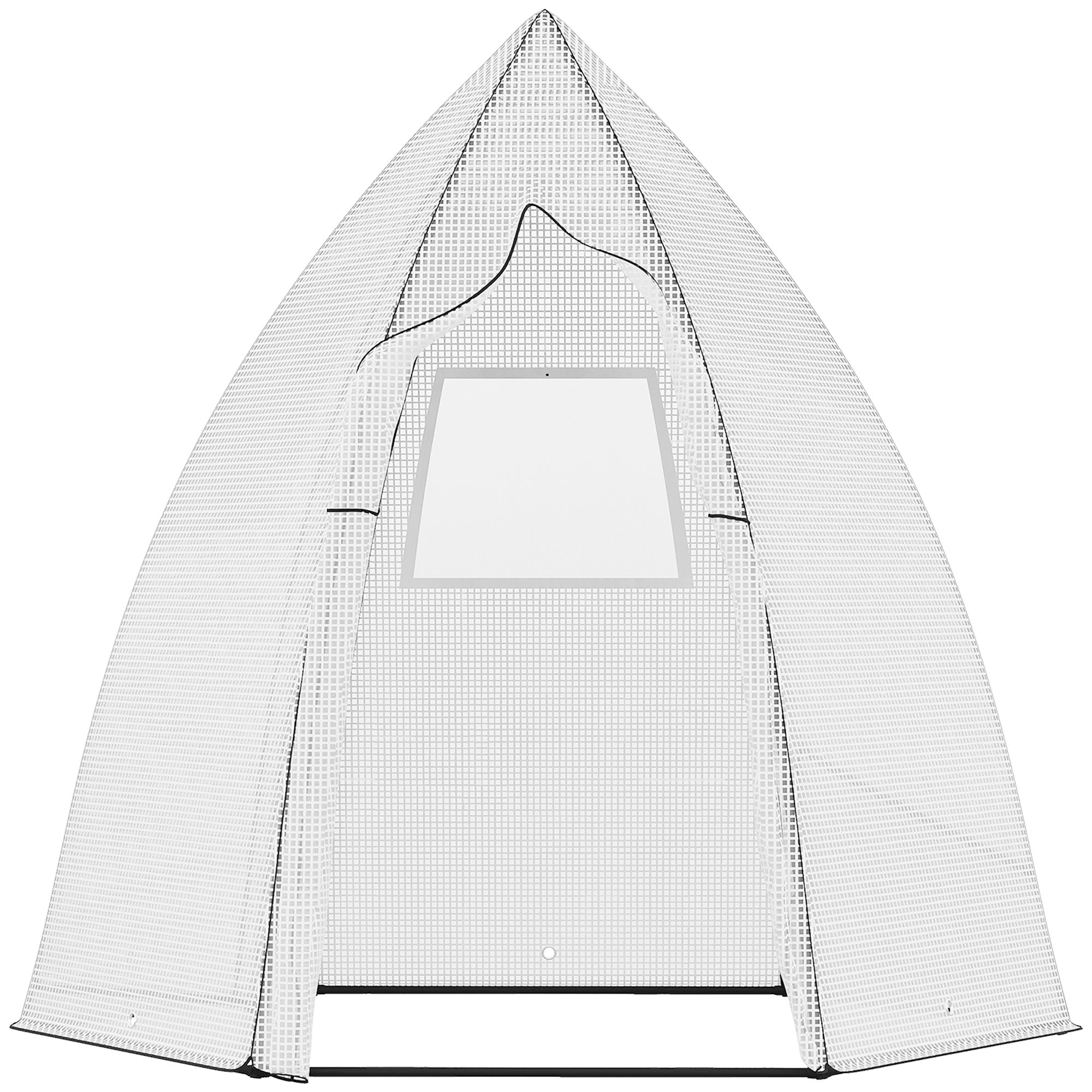 Mini Greenhouse Wintering Tent for Plants with Roll-up Door Garden Balcony Winter Protection White 160 x 140 x 180 cm
