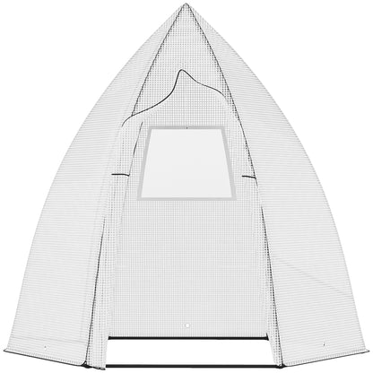 Mini Greenhouse Wintering Tent for Plants with Roll-up Door Garden Balcony Winter Protection White 160 x 140 x 180 cm