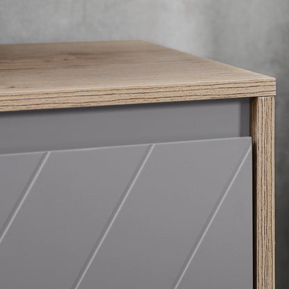 Under Sink Bathroom Cabinet Floor Standing Vanity Unit with Double Door and Adjustable Shelf Load 50 kg 60x30x59.8 cm Oak and Gray