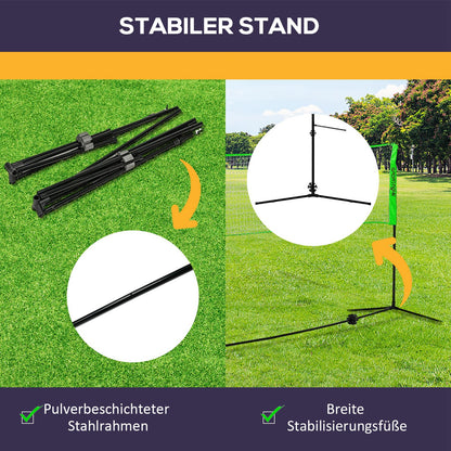 SPORTNOW Badminton Set, Badminton Net with Stand, Shuttlecocks, 4 Rackets, Adjustable Volleyball Net, with Carry Bag, for Indoor, Outdoor