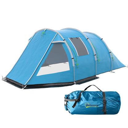 Camping Tent for 4 Persons Lightweight, Stable Waterproof Family Tent with Door Window, Carry Bag, Tunnel Tent with 2000mm Water Column Tent for Camping Travel Trekking Garden