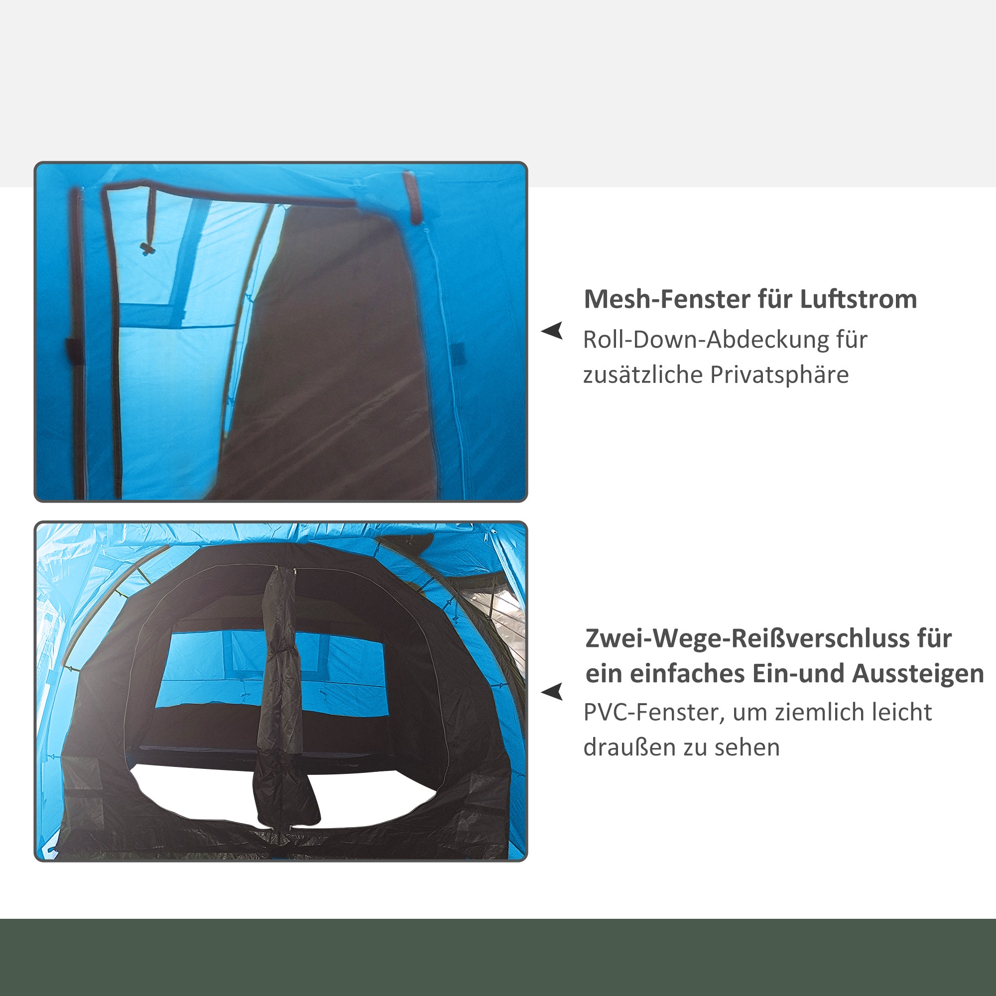 Camping Tent for 4 Persons Lightweight, Stable Waterproof Family Tent with Door Window, Carry Bag, Tunnel Tent with 2000mm Water Column Tent for Camping Travel Trekking Garden