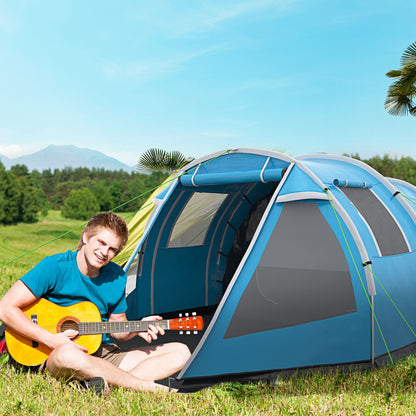 Camping Tent for 4 Persons Lightweight, Stable Waterproof Family Tent with Door Window, Carry Bag, Tunnel Tent with 2000mm Water Column Tent for Camping Travel Trekking Garden