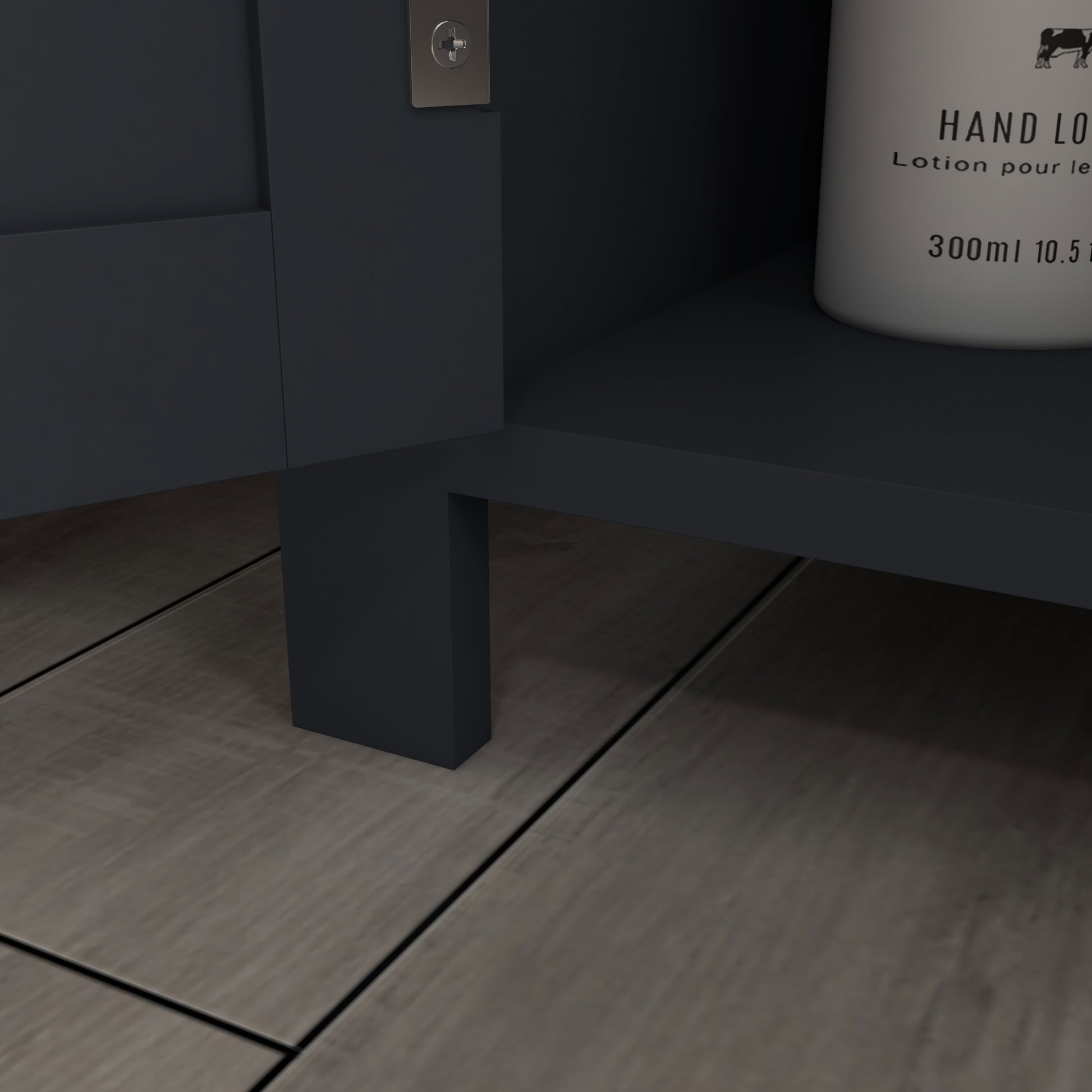 Under Sink Cabinet in Chipboard and MDF with 2 Doors and Adjustable Internal Shelf, Water Resistant, 60x30x60 cm, Dark Grey