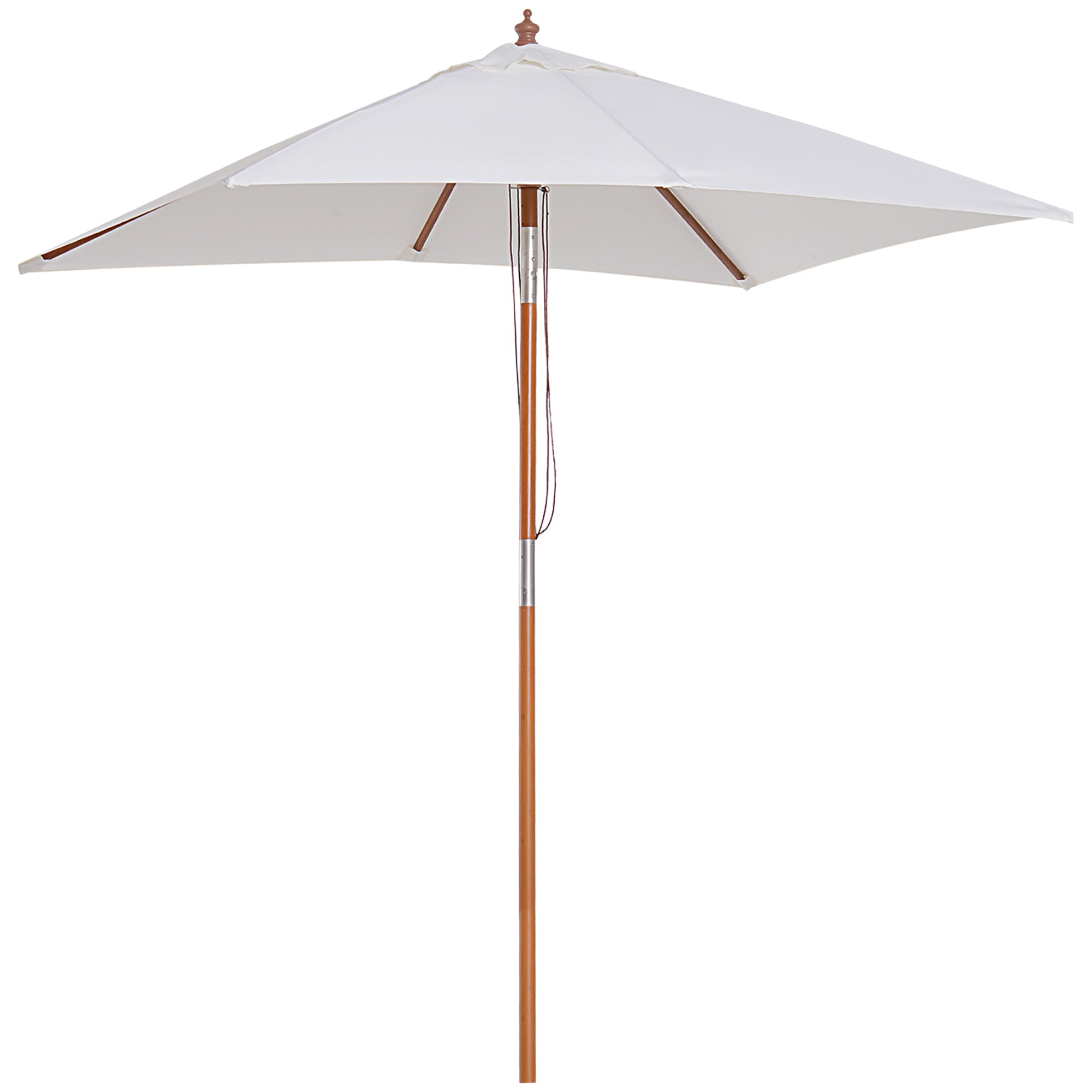 Sun Umbrella 200 x 150 x 235 cm Tiltable Garden Parasol 3-Stage Adjustable Rectangular Beach Umbrella Water-Repellent and UV-Resistant for Beach Balcony Terrace Garden Cream