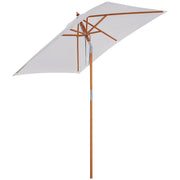 Sun Umbrella 200 x 150 x 235 cm Tiltable Garden Parasol 3-Stage Adjustable Rectangular Beach Umbrella Water-Repellent and UV-Resistant for Beach Balcony Terrace Garden Cream