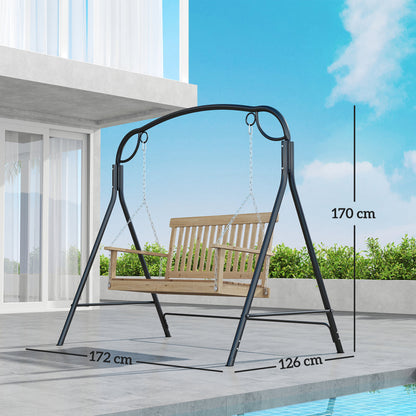 Metal Swing Stand Sturdy Swing Structure with A-shaped Legs 220 kg Capacity for Garden Park Patio Porch 172x126x170 cm Bronze