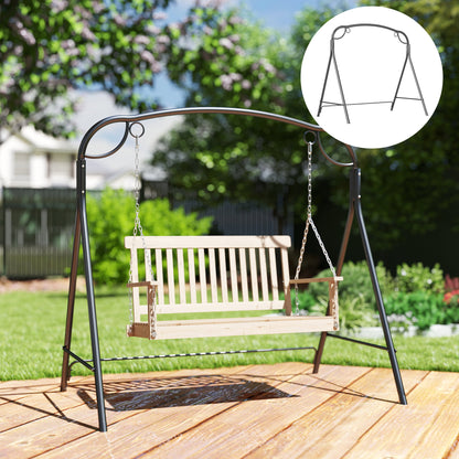 Metal Swing Stand Sturdy Swing Structure with A-shaped Legs 220 kg Capacity for Garden Park Patio Porch 172x126x170 cm Bronze